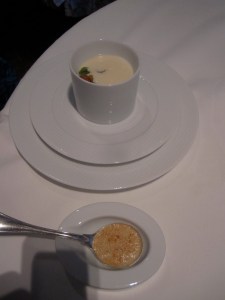 Parsnip VeloutéGros Michel Banana, Pearson Farm Pecans, Sorrel, and Noble Maple Syrup