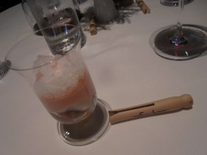 Blood Orange "Mimosa"Champagne "Granité," Brown Sugar Streusel, and Fresh Cream Sherbet