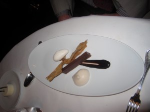 Chocolate "Torte"Pearson Farm Pecans, Cinnamon Whip, and Banana Ice Cream