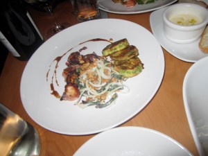 Charred Octopus, Scallion Pancakes, Green Papaya, Long Beans, and Cashews