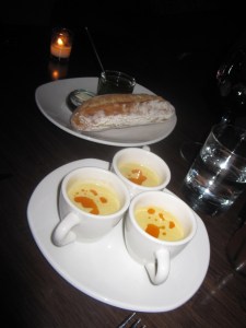 Baguette with Chimichurri, Sweet Potato Bisque