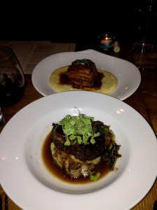 Front: Short Rib- Fingerling, Tuscan Kale, and Balsamic