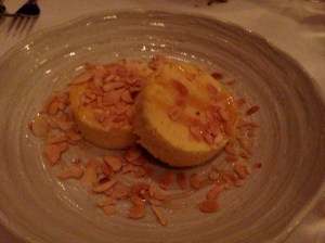 Ricotta and Saffron Cake served with Honey and Almonds