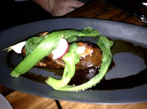 Caramel braised Kurobota pork belly, radish, mustard greens