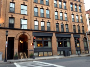 The building with Drink, Menton, and Sportello in Fort Point, Boston